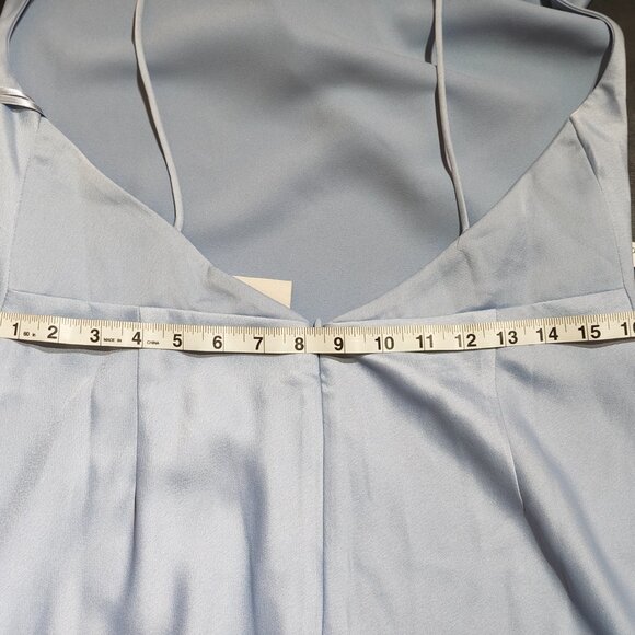 BHLDN August Satin Charmeuse Midi Slip Dress in Soft Blue Size 12 NWT - Picture 11 of 13
